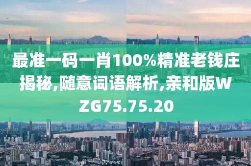 最准一码一肖100%精准老钱庄揭秘,随意词语解析,亲和版WZG75.75.20