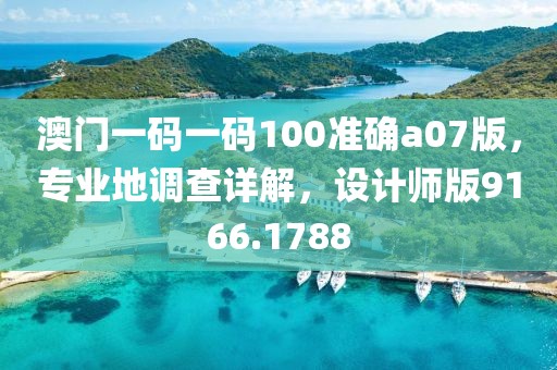 澳门一码一码100准确a07版，专业地调查详解，设计师版9166.1788