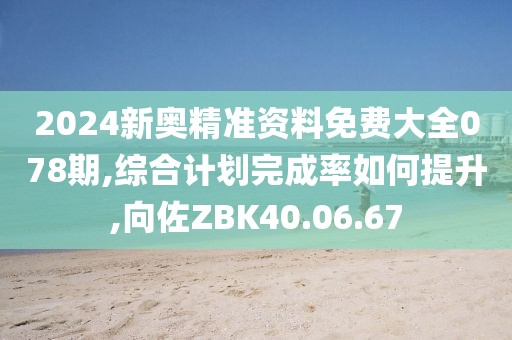 2024新奥精准资料免费大全078期,综合计划完成率如何提升,向佐ZBK40.06.67