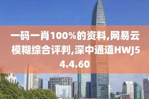 一码一肖100%的资料,网易云 模糊综合评判,深中通道HWJ54.4.60