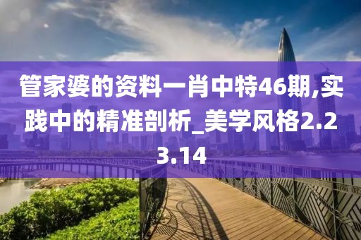 管家婆的资料一肖中特46期,实践中的精准剖析_美学风格2.23.14