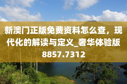 新澳门正版免费资料怎么查，现代化的解读与定义_奢华体验版8857.7312