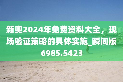 新奥2024年免费资料大全，现场验证策略的具体实施_瞬间版6985.5423