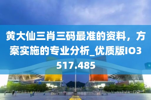 黄大仙三肖三码最准的资料，方案实施的专业分析_优质版IO3517.485