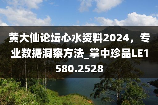 黄大仙论坛心水资料2024，专业数据洞察方法_掌中珍品LE1580.2528