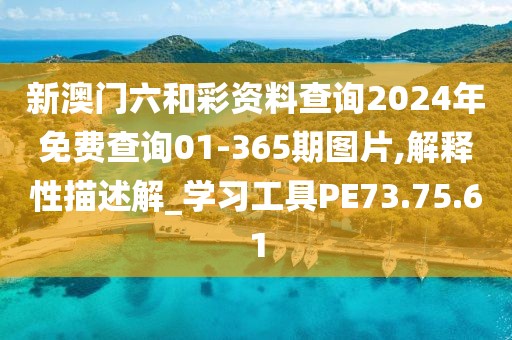 新澳门六和彩资料查询2024年免费查询01-365期图片,解释性描述解_学习工具PE73.75.61